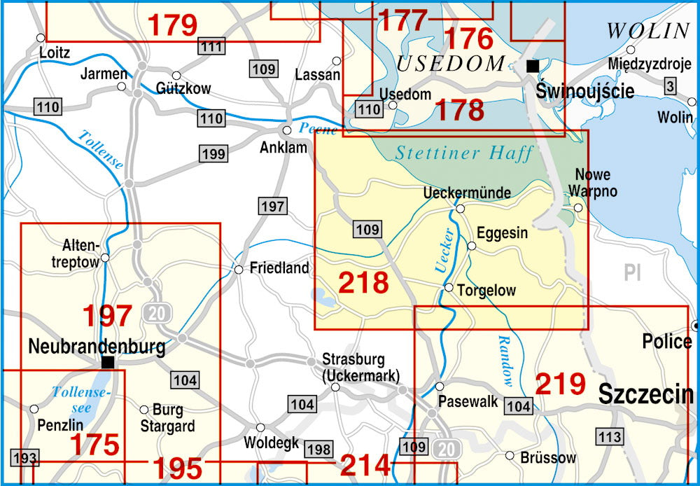 218 Ueckermünde, Torgelow, Eggesin und Umgebung 1:50.000