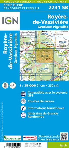 Auvergne 1:25.000 - Topographische Karte Frankreich Série Bleue