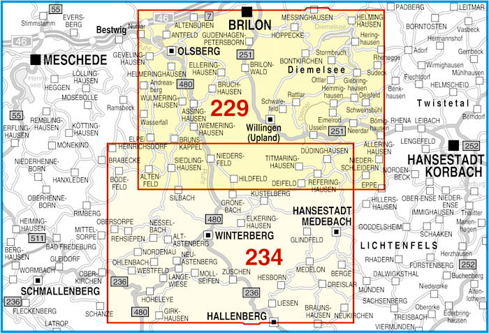 229 Waldecker Upland, Hochsauerland, Willingen und Umgebung 1:30.000