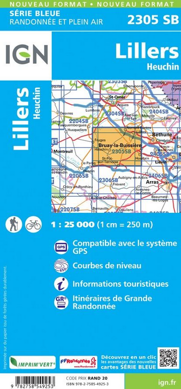 Nord-Pas-de-Calais 1:25.000 - Topographische Karte Frankreich Série Bleue