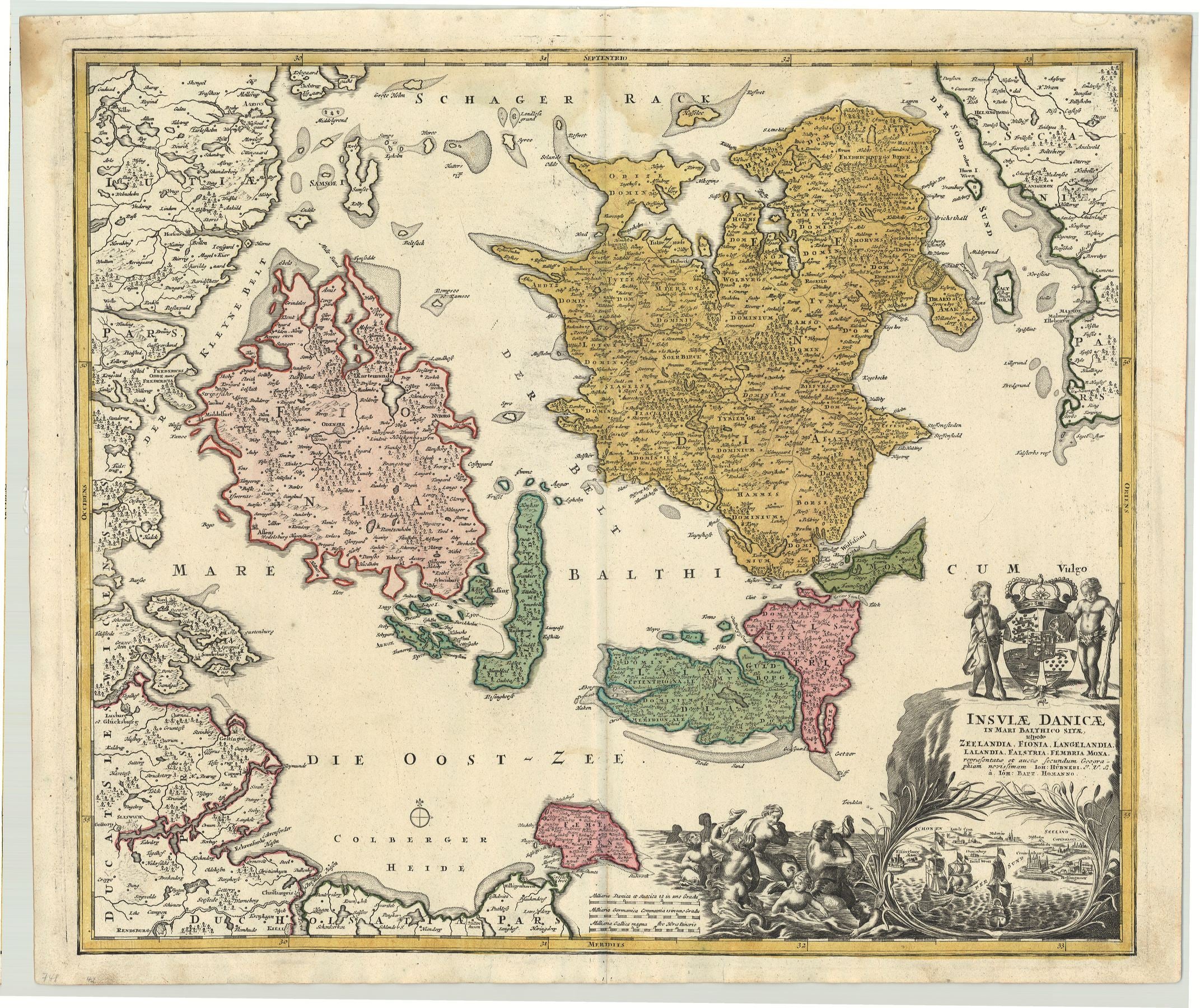 R2316  Homann, Johann Baptist: Insulae Danicae in mari Balthico sitae .. 1710