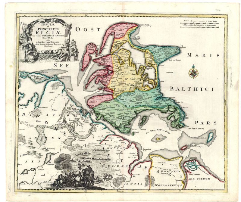 2341  Homann, Johann Baptist : Insulae et Principatus Rugiae nova t. 1720