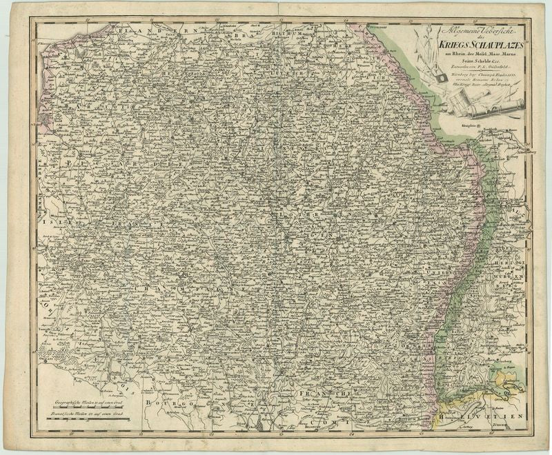 Frankreich, Nord (Kriegsschauplatz) im Jahr 1813 von Homann Erben