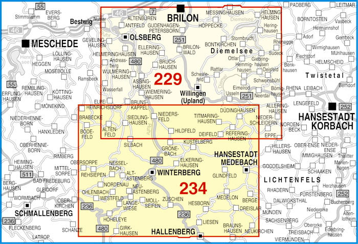 234 Hochsauerland, Winterberg, Kahler Asten und Umgebung 1:30.000