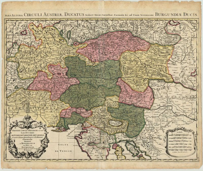 Österreich um das Jahr 1700 von Charles Hubertus Alexis Jaillot