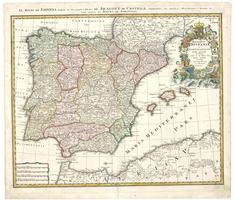 Spanien in der Zeit um 1720 von Johann Baptist Homann