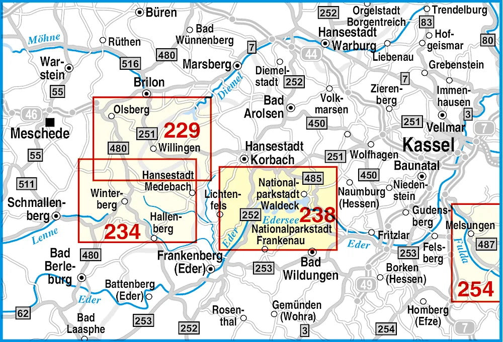 238 Edersee, Nationalpark Kellerwald-Edersee und Umgebung 1:30.000