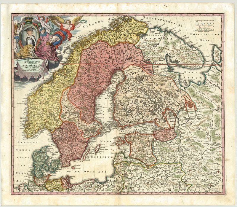 R2394   Homann ErbenScandinavia complectens Sueciae, Daniae & Norvegia  1707