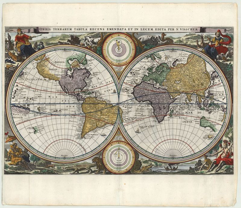 Weltkarte aus der Zeit um 1714 von Daniel Stoopendaal
