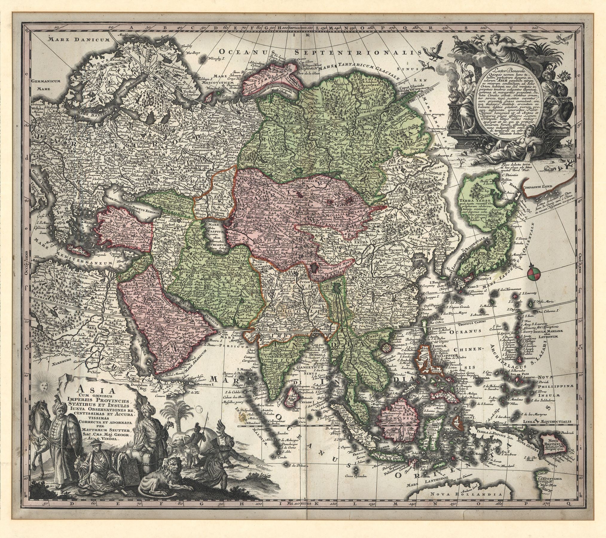 Asien in der Zeit um 1730 von Matthias Seutter