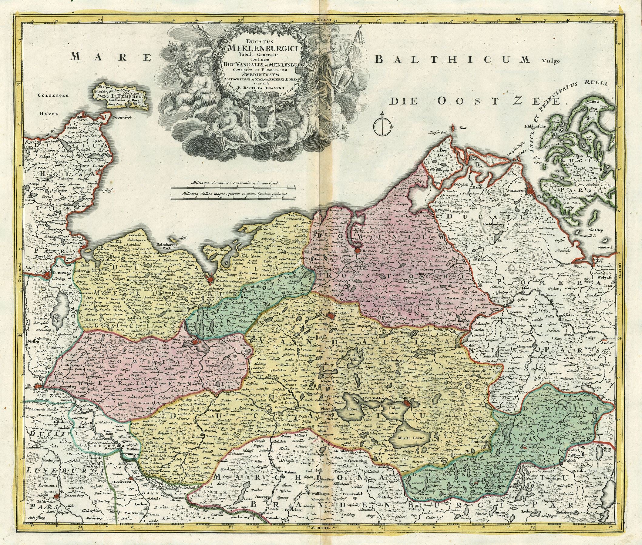 Mecklenburg um das Jahr 1730 von Johann Baptist Homann