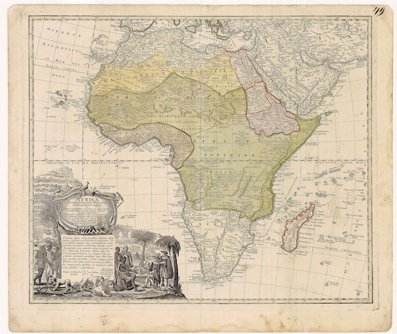 R2429   Homann Erben: Africa Secundum legitimas Projectionis Stereographicae regulae  1737