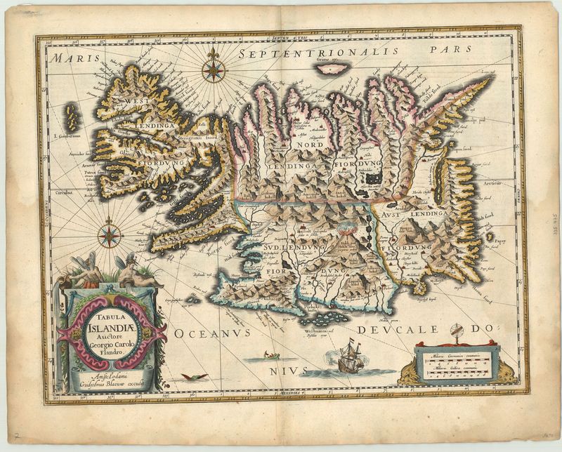 R2443   Blaeu, Willem: Tabula Islandiae Auctore Geogrio Carolo Flandro  1634
