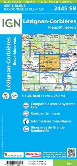 Languedoc 1:25.000 - Topographische Karte Frankreich Série Bleue