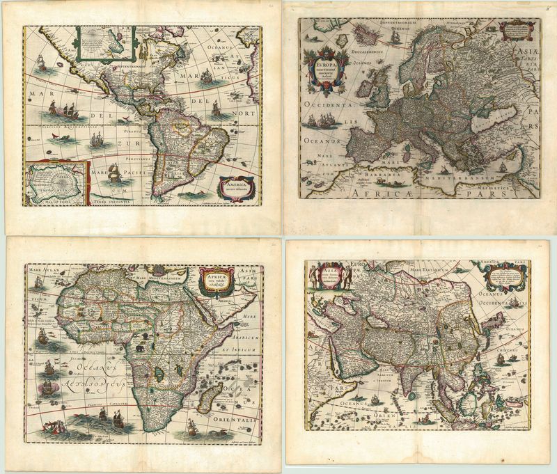 Die Welt in der Zeit um 1631 von Henricus Hondius und Johannes Janssonius