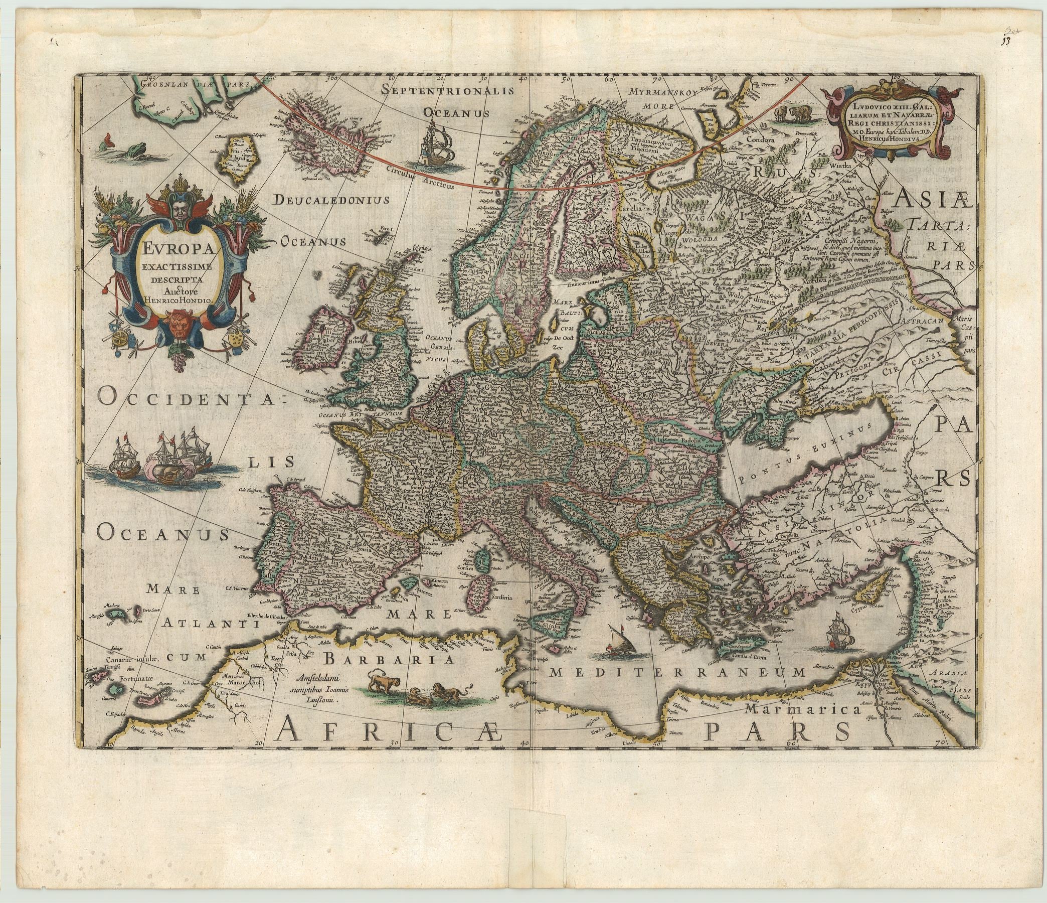 Die Welt in der Zeit um 1631 von Henricus Hondius und Johannes Janssonius