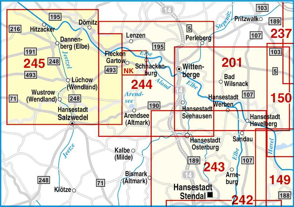 245 Wendland.Elbe. Hitzacker, Dömitz, Lüchow, Dannenberg und Umgebung 1:50.000