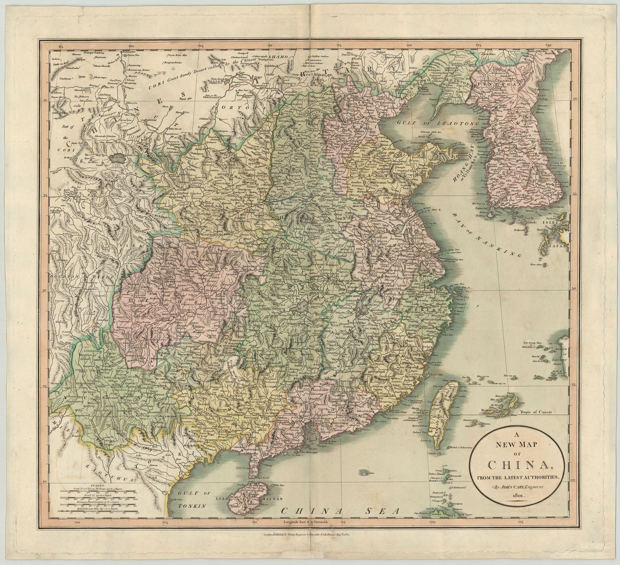 Cary, John: A new Map of China from the latest Authorities 1801