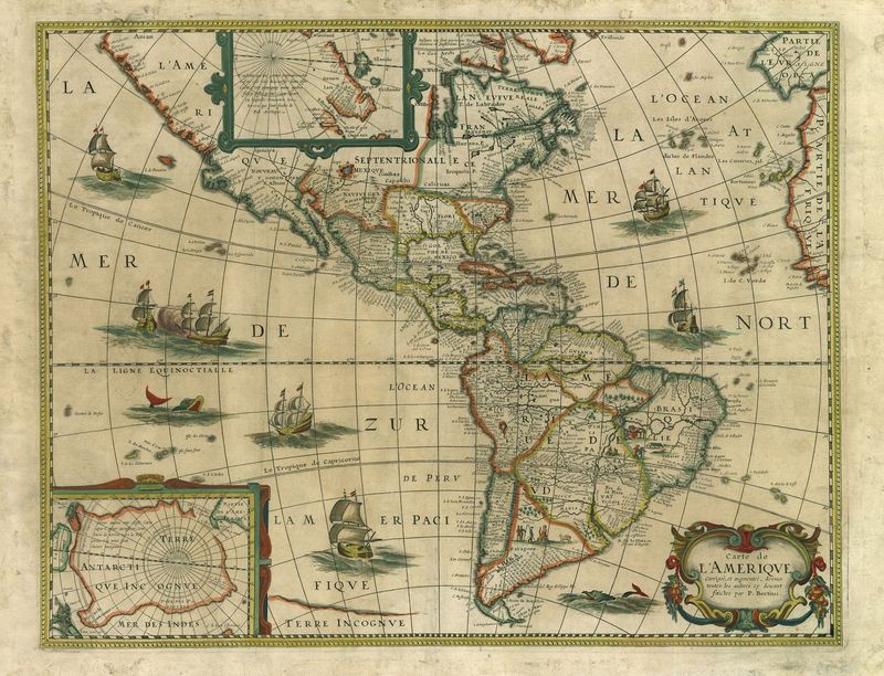 Amerika um das Jahr 1640 von Petrus Bertius und Melchior Tavernier