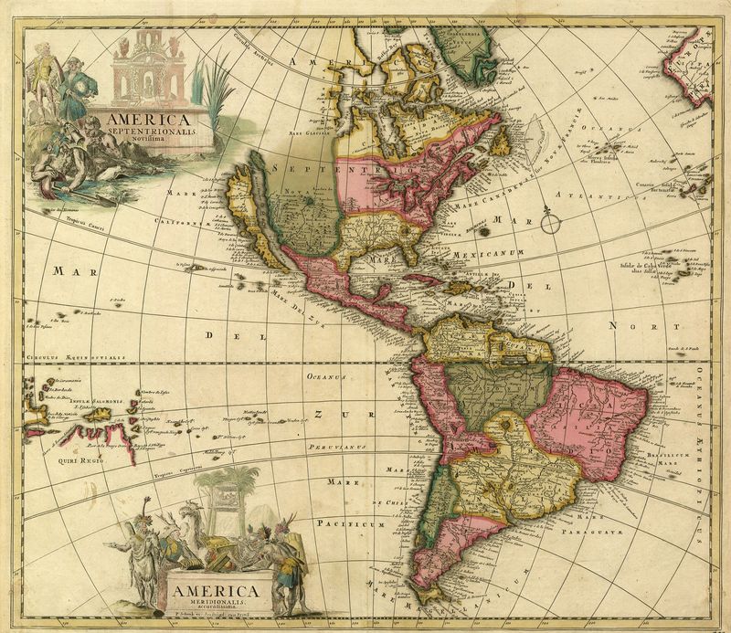 Amerika in der Zeit um 1695 von Peter Schenk