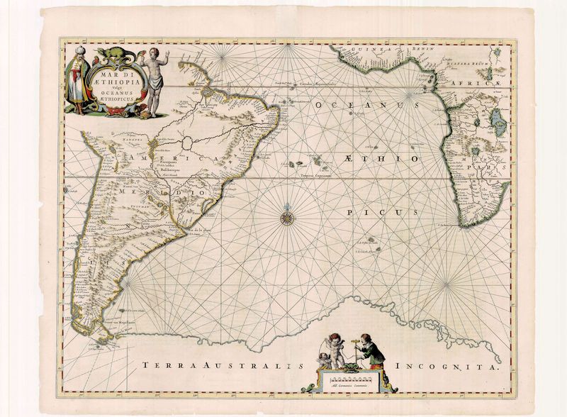 Der Atlantik in der Zeit um 1647 von Johannes Janssonius
