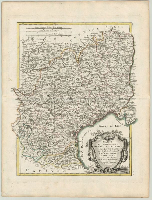 Frankreich im Jahr 1771 von Rigobert Bonne und Jean Lattre