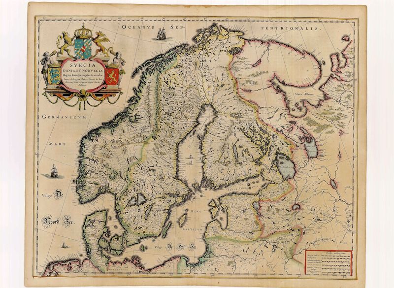 2504   Blaeu, Willem: Svecia, Dania, et Norvegia regnae Europe septenztionale 1635
