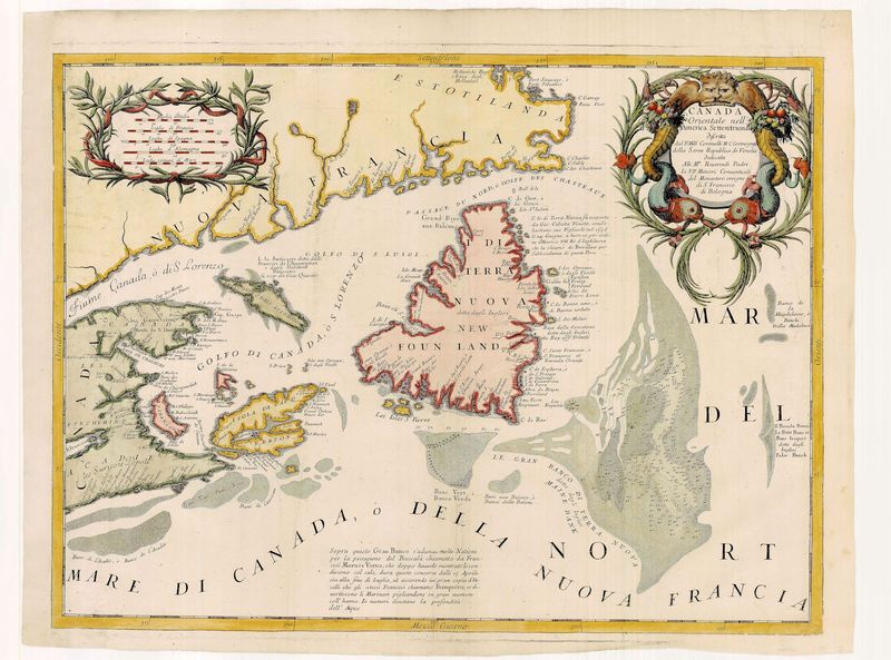 Kanada im Jahr 1695 von Vincenzo Maria Coronelli