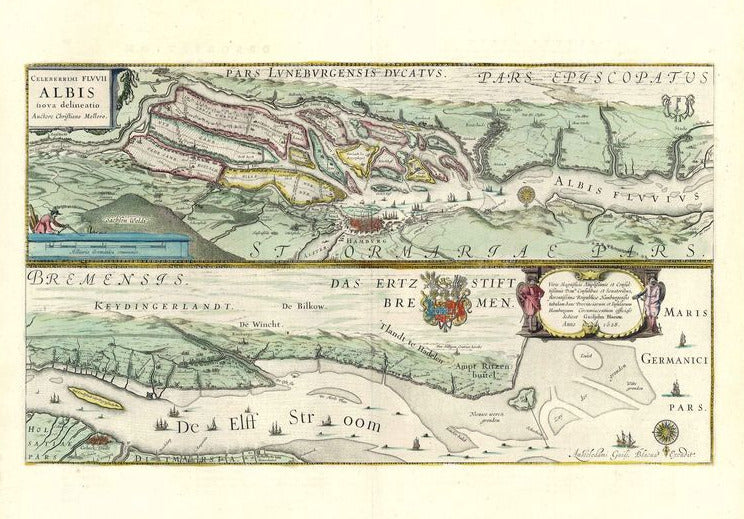 Hamburg und die Elbe im Jahr 1628