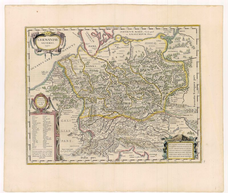 Das Deutschland der Antike gezeichnet in der Zeit um 1635 von Willem Blaeu