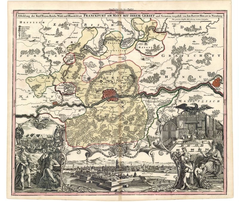 Frankfurt am Main im Jahr 1715 von Johann Baptist Homann