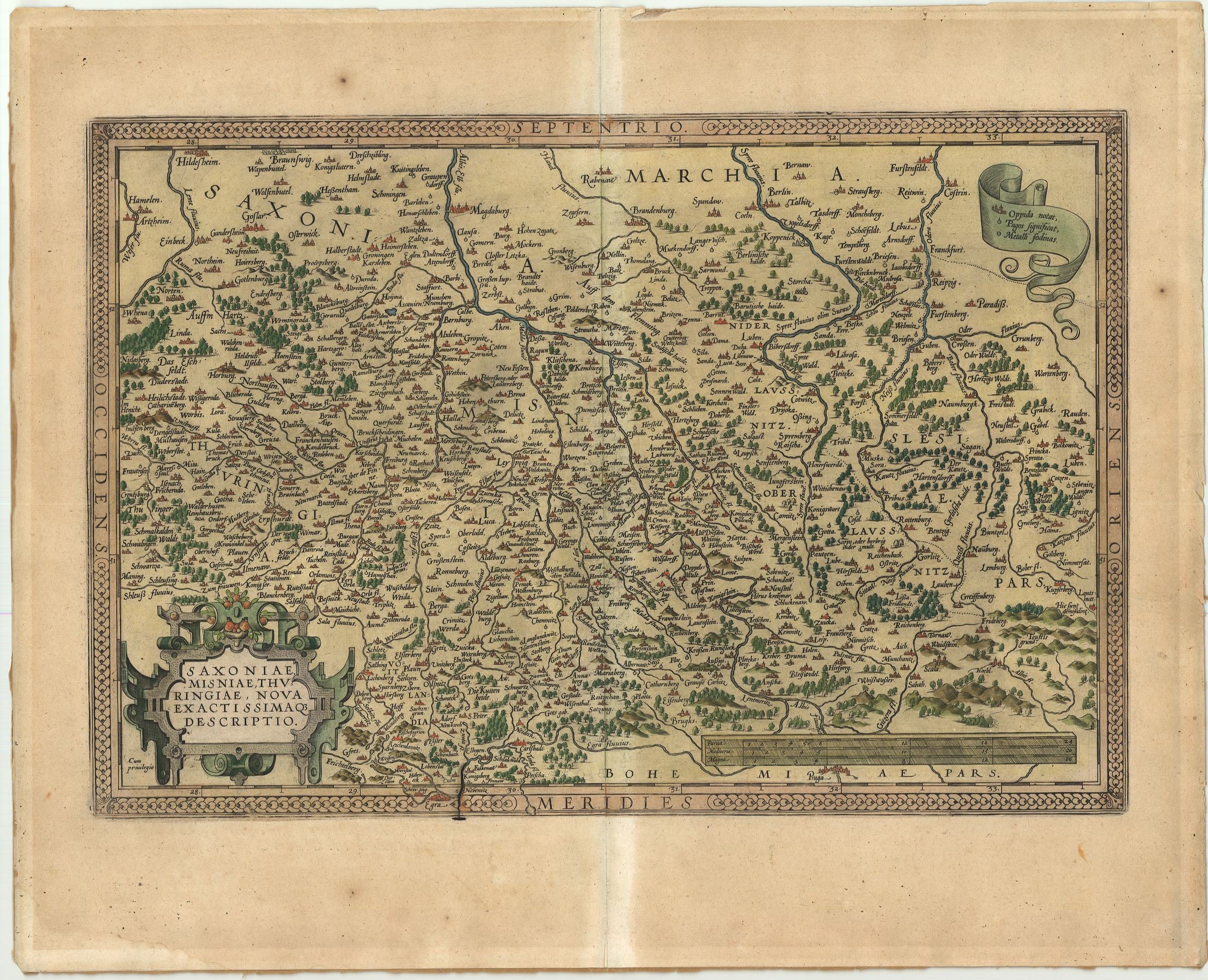R2549  Ortelius, Abraham: Saxoniae, Misniae, Thuringiae, nova exactissimaque descriptio. 1608