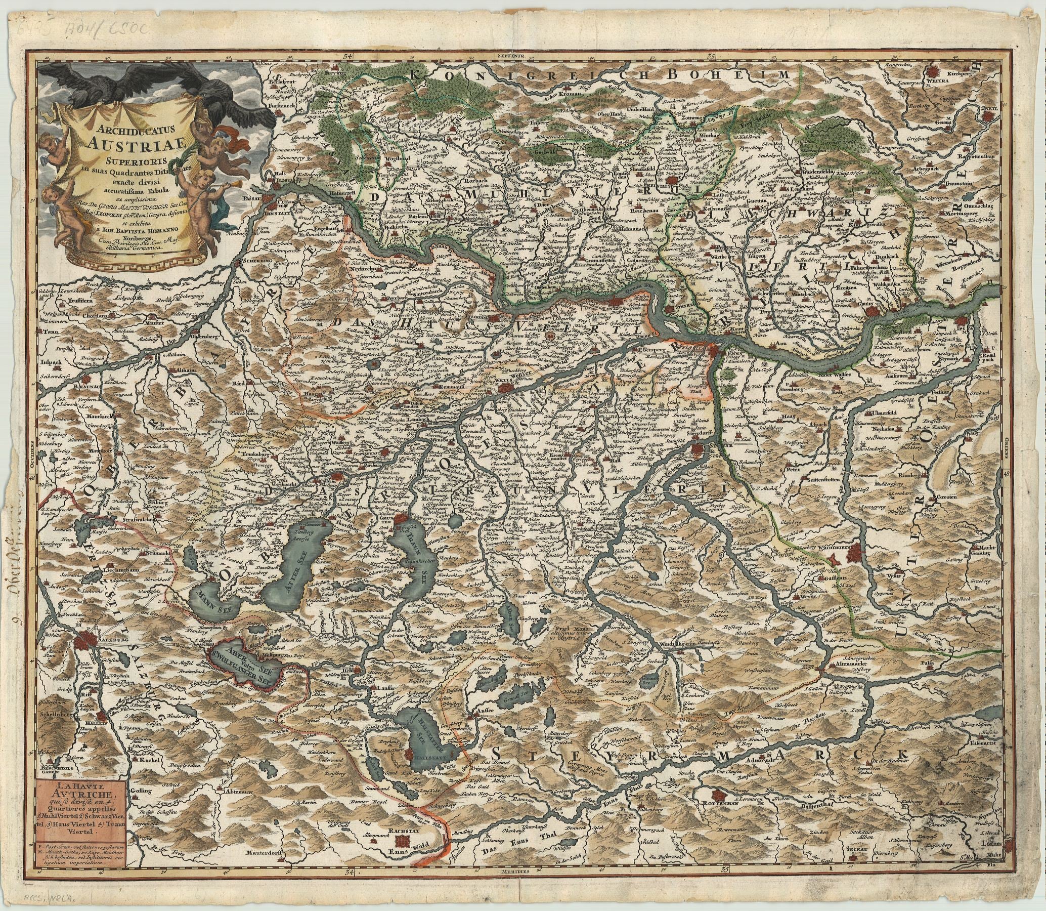 Österreich in der Zeit um 1710 von Johann Baptist Homann
