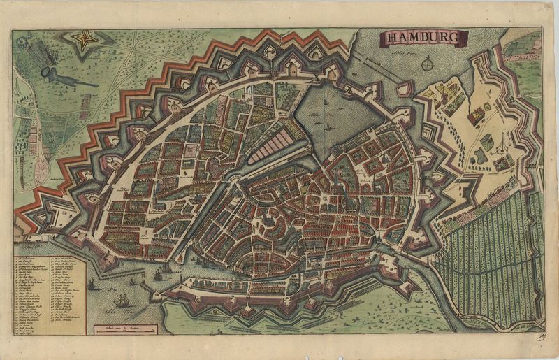 Hamburg um das Jahr 1730 von Pieter van der Aa