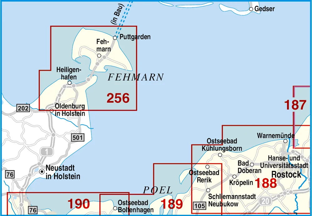 256 Insel Fehmarn, Heiligenhafen und Umgebung 1:35.000