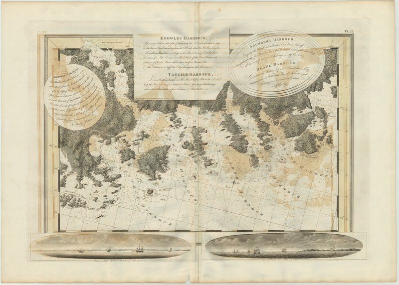 2577   DesBarres, J.F.W.: Keppell Harbor - Knowles Harbour..and Tangier Harbour..- Saunders Harbour .. And Deanne Harbour. 1781