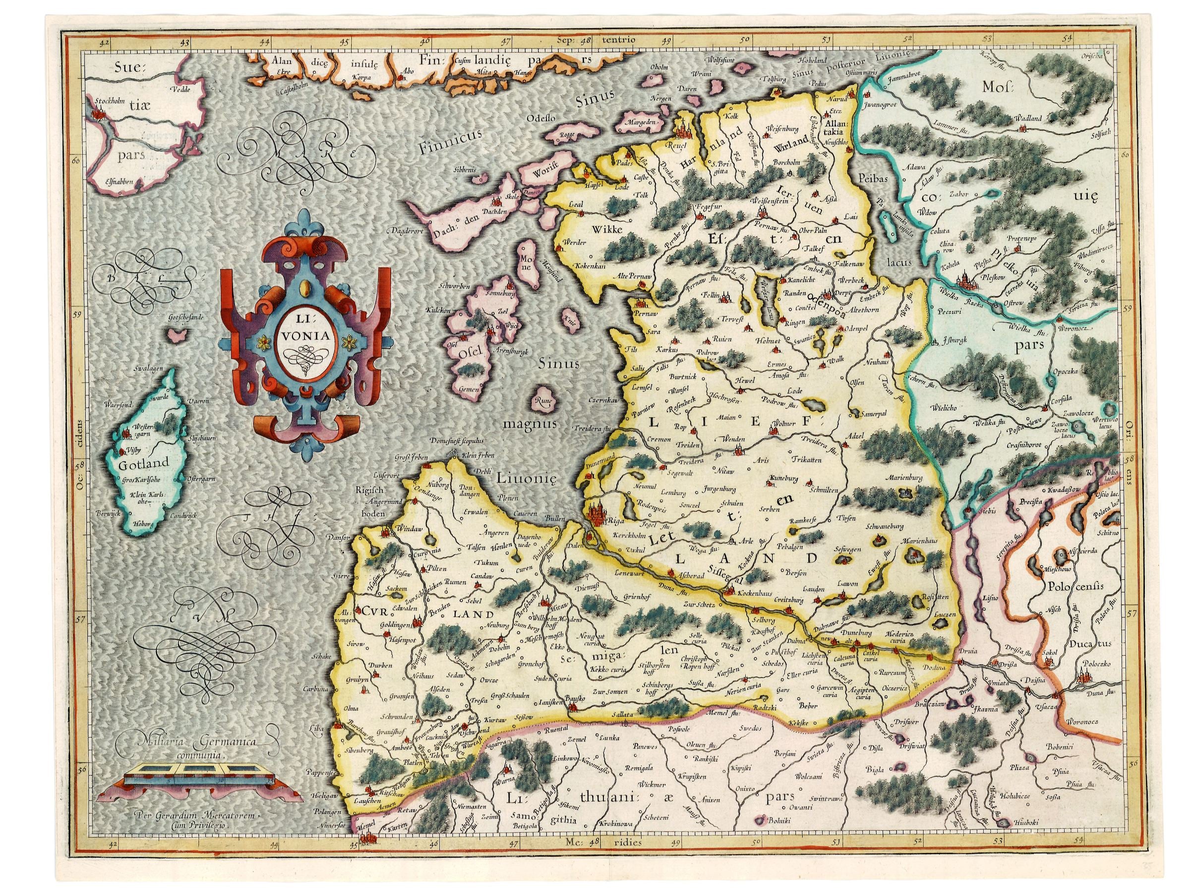 Baltikum ab 1606 von Gerard Mercator