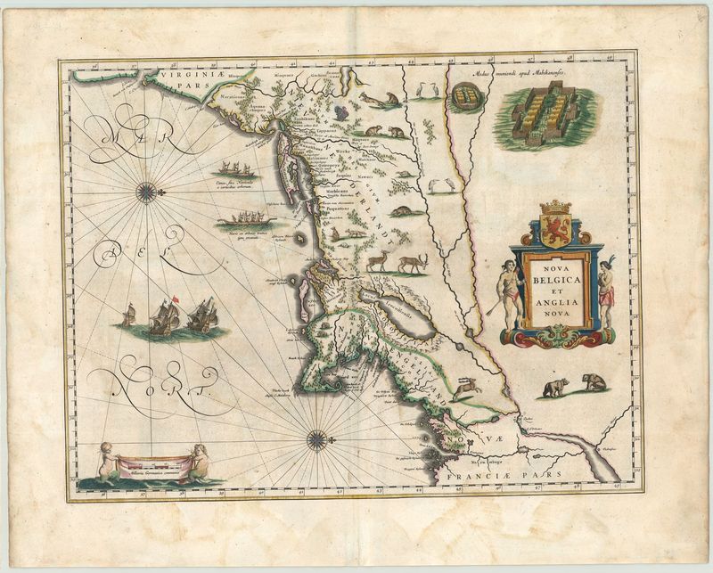 Die Ostküste der USA im Jahr 1635 von Willem Blaeu