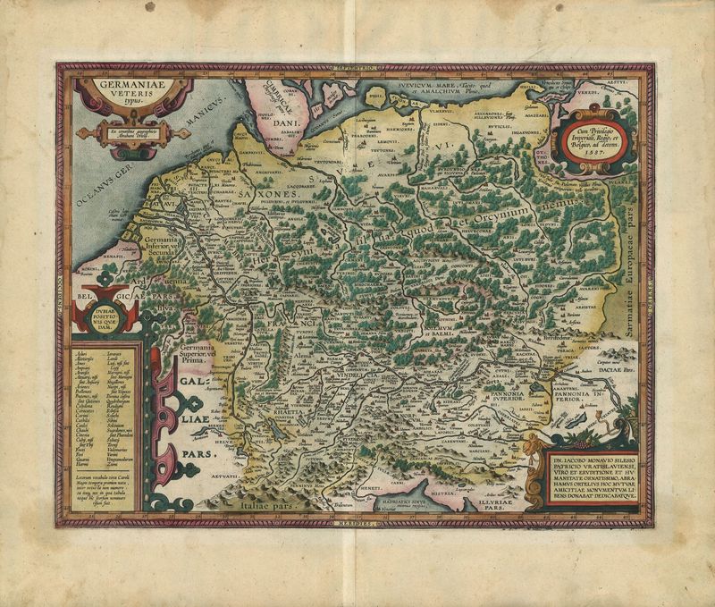 Deutschland im Jahr 1587 von Abraham Ortelius
