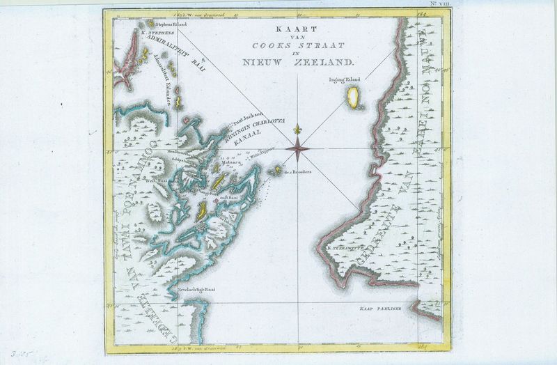 R2670   Cook, James: Kaart van Cooks Straat in Nieuw Zeeland  1795
