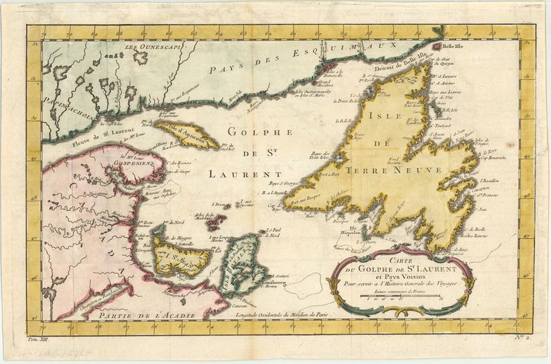 Neufundland um das Jahr 1760 von Jaques Nicolas Bellin