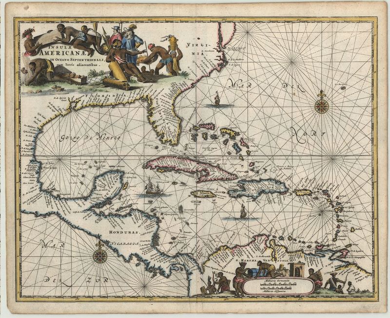 2682   Montanus, Arnoldus: Insulae Americanae in Oceano Septentrionali, cum Terris adiacentibus. 1671