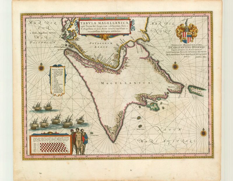 R2689   Blaeu, Willem und Joan: Tabula Magellannica, qua Tierrae del fuego, cum celeberrimis fretis a F. Magellano et l. Le Maire detectis  1635