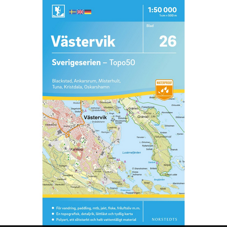 Sverigeserien 1:50.000 Wanderkarten Schweden (1 Malmö - 71 Hallstavik)