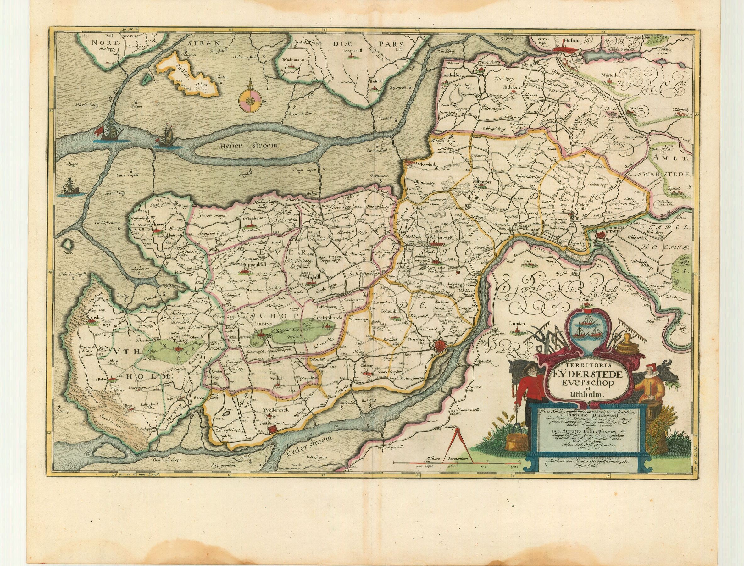 Eiderstedt im Jahr 1662 von Joan Blaeu & Johannes Mejer