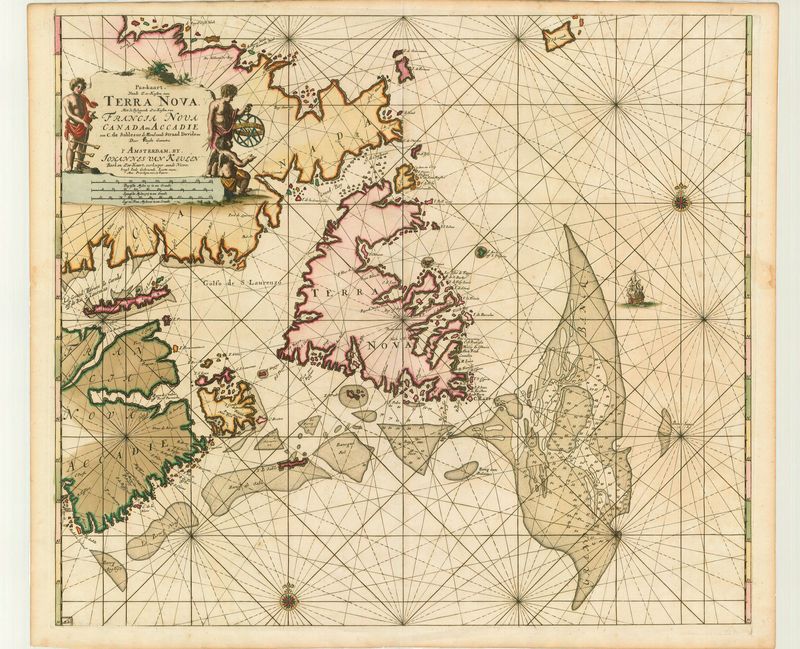 Seekarte von Nova Scotia nach dem Jahr 1695 von Johannes van Keulen