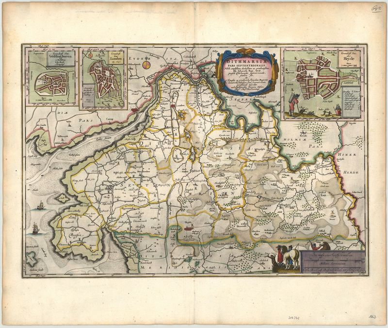 2734   Blaeu, Joan / Mejer, Johannes: Dithmarsiae Pars Septentrionalis. 1663