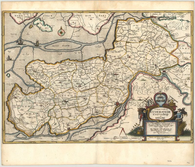 Eiderstedt im Jahr 1662 von Joan Blaeu und Johannes Mejer
