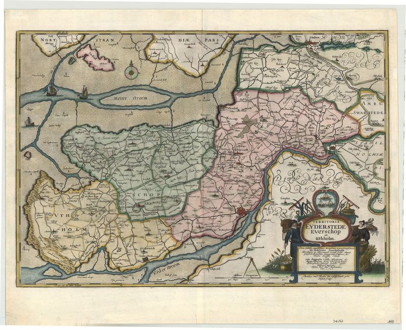 Eiderstedt im Jahr 1664 von Joan Blaeu und Johannes Mejer