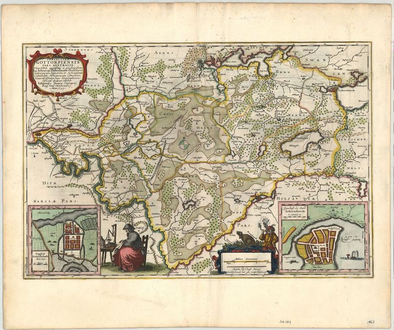 2749   Blaeu, Joan / Mejer, Johannes: Praefectura Gottorpiensis pars Australis. 1662